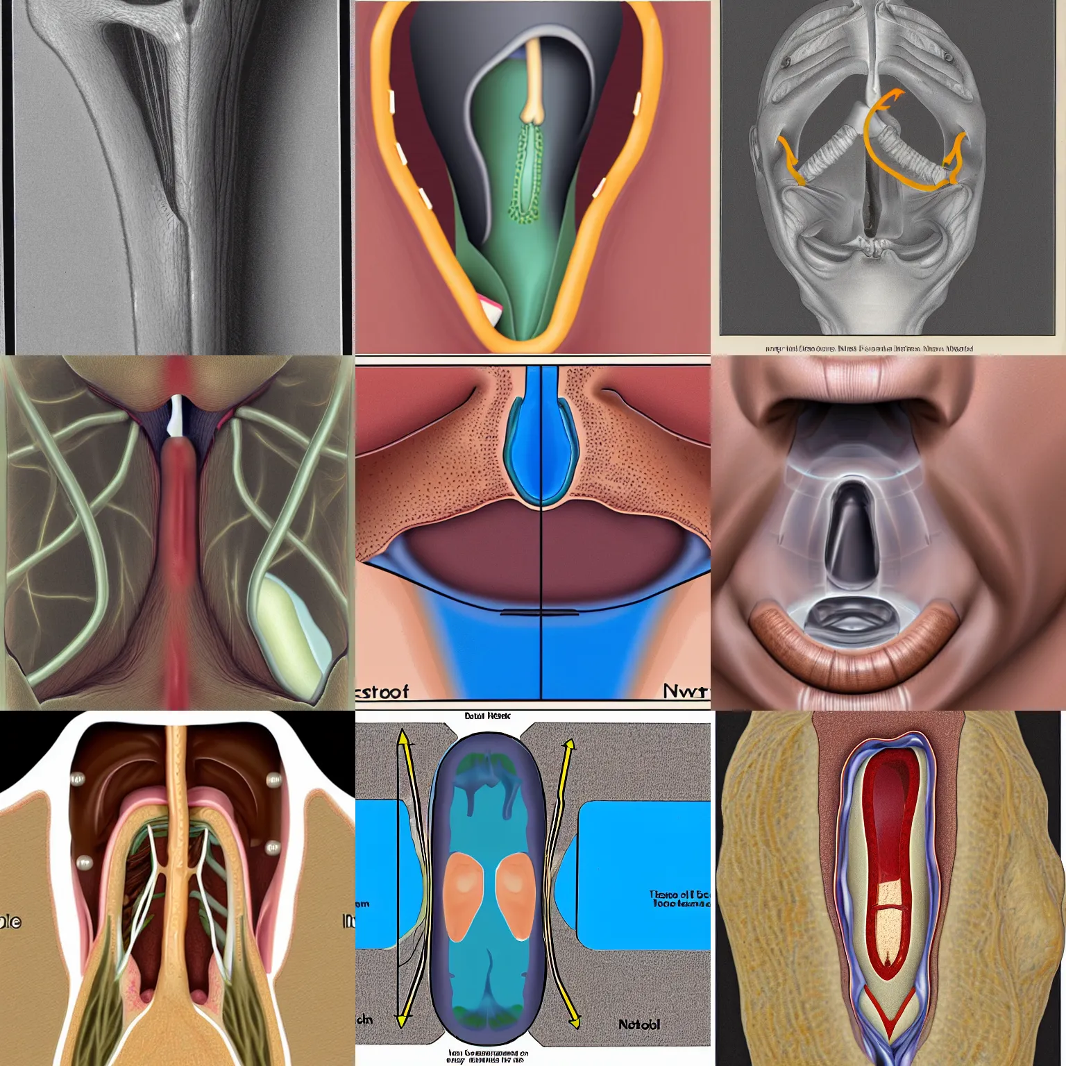 Prompt: interior view of a nostril