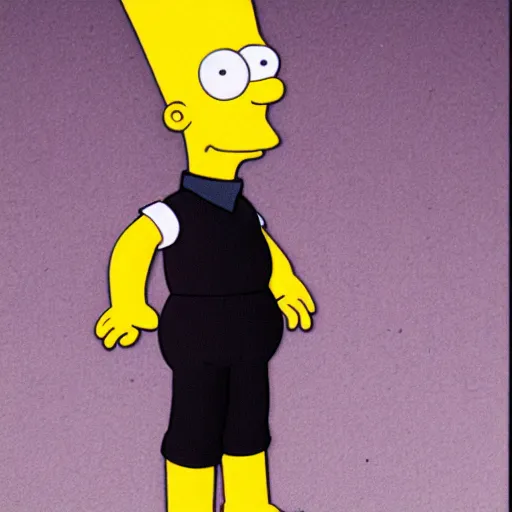 Image similar to a highly detailed photograph of Bart Simpson as a real human boy