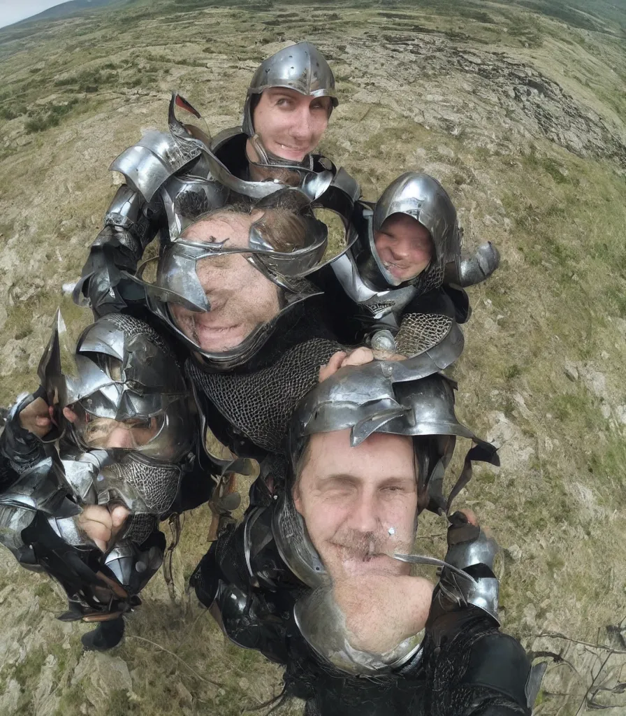 Image similar to selfie as taken by a 1500's English knight