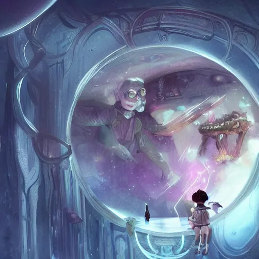 Prompt: The Mirror of Erised reflecting an extremely cute Grogu, scifi fantasy, realistic, hyperdetailed, concept art