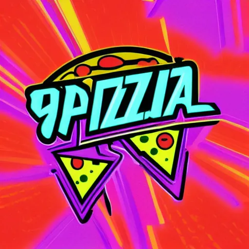 Image similar to 9 0 s pizza party team logo, esports vector logo art. neon colors. vaporwave. trending on artstation, artgerm. 4 k.