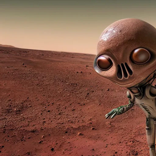 Prompt: realistic photo of an alien on mars, high quality, alien, very beautiful, hyper realistic, hdr photo, 4 k