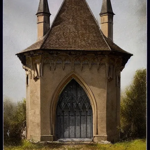 Image similar to (((((((Gothic revival castle gatehouse))))))) . muted colors. by Jean-Baptiste Monge !!!!!!!!!!!!!!!!!!!!!!!!!!!!!!!!!!!!!!!! ((((((((((((((((((watercolor sketch))))))))))))))))))