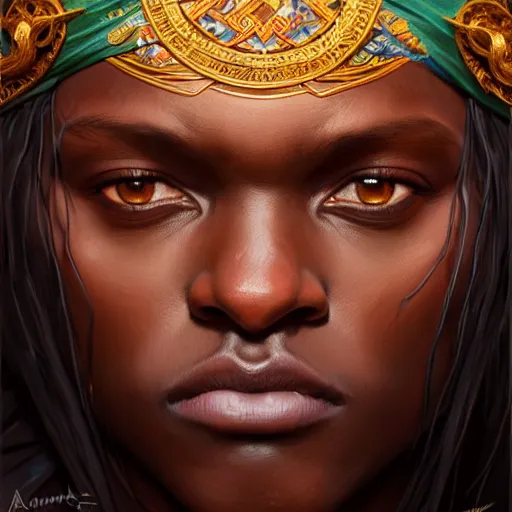 Image similar to KSI wearing a bandana, closeup, D&D style, fantasy, intricate, elegant, highly detailed, digital painting, artstation, concept art, matte, sharp focus, illustration, art by Artgerm and Greg Rutkowski and Alphonse Mucha