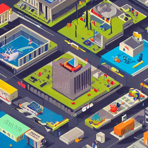 Image similar to pixorama of startup companies, silicon valley, 2 0 2 0, complex illustration, eboy, ecity, pixel art, kai vermehr, steffen sauerteig, svend smital, three - dimensional isometric illustration, 3 d isometric pixel art, high detailed