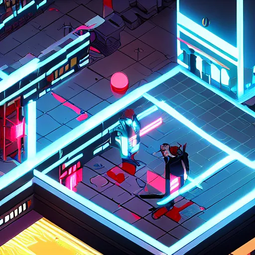 Image similar to Isometric futuristic game, 4k, dramatic lighting, high detail, mirror's edge + satoshi kon + akira