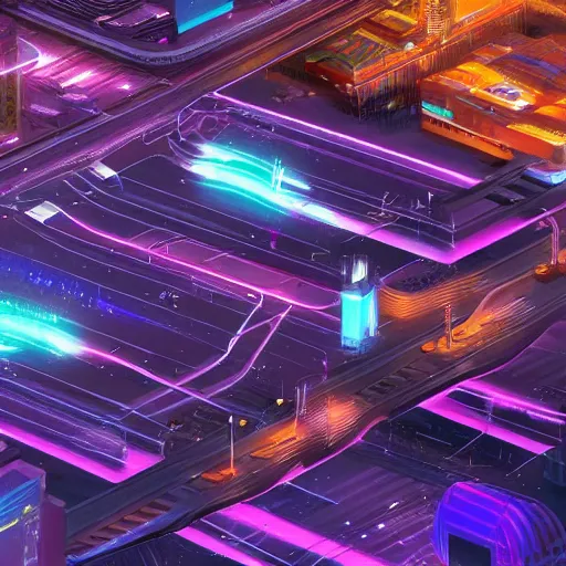 Image similar to a futuristic neon city, flying cars, cyberpunk city, realistic lighting