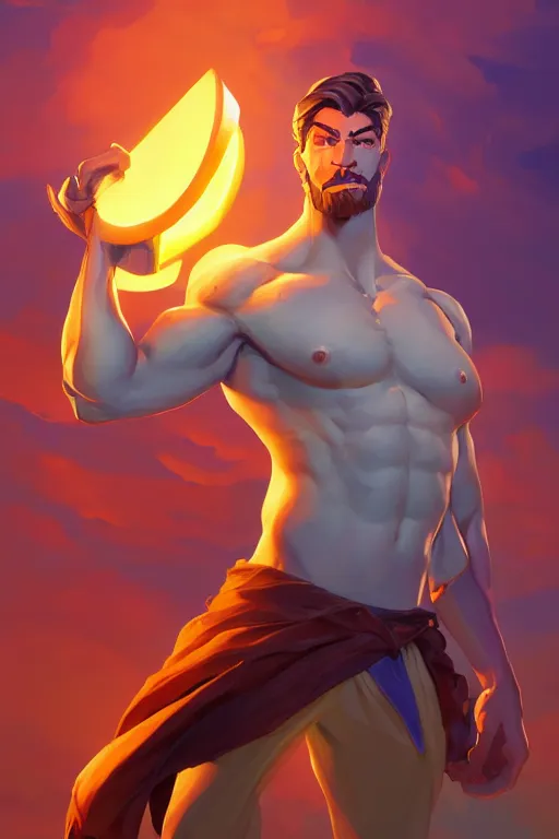 Image similar to silly greek hero portrait stylized as fornite style game design fanart by concept artist gervasio canda, behance hd by jesper ejsing, by rhads, makoto shinkai and lois van baarle, ilya kuvshinov, rossdraws global illumination radiating a glowing aura global illumination ray tracing hdr render in unreal engine 5