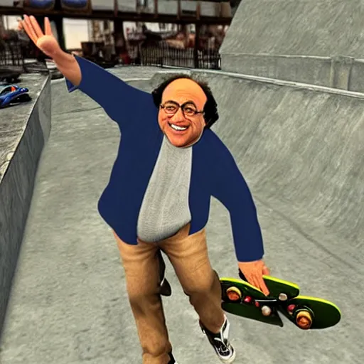 Image similar to danny devito in tony hawk's pro skater