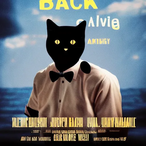 Prompt: movie poster for a film called the black cat