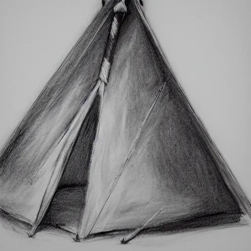 Prompt: Teepee, kiwi, charcoal, 3D, 8k