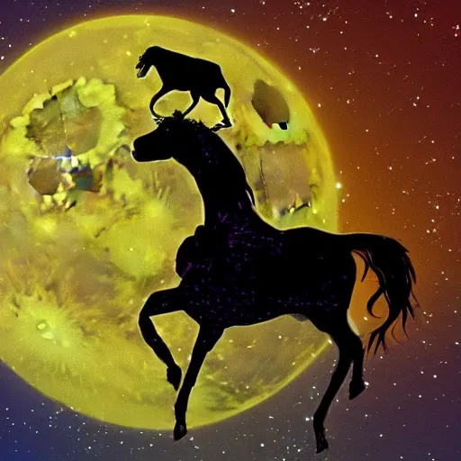 Prompt: pedidosya rider above the moon