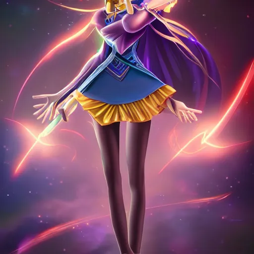 Image similar to beautiful dark magician girl, full body, mystical, ultra detailed, 4 k