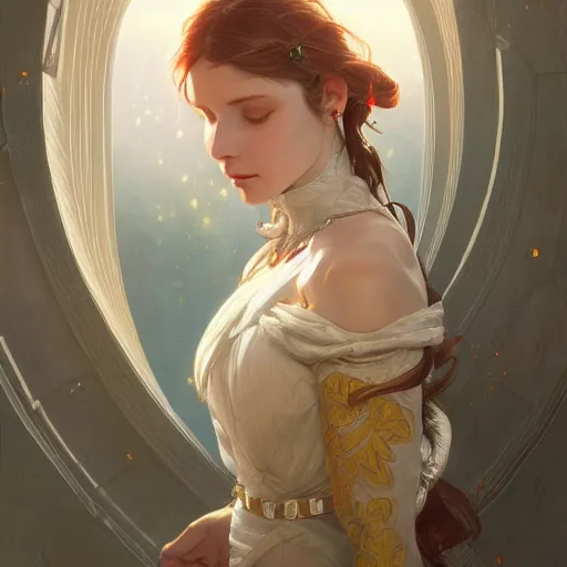 Image similar to Isabella, child of dawn, highly detailed, digital painting, artstation, concept art, smooth, sharp focus, illustration, Unreal Engine 5, 8K, art by artgerm and greg rutkowski and alphonse mucha