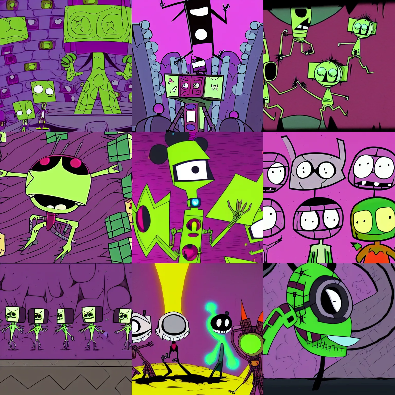 Prompt: a preview of Invader Zim Season 3, Jhonen Vasquez cartoon, television show, screencap, 4k, shaded animation