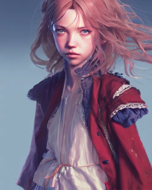 Image similar to character portrait of Sydney Sweeney with gorgeous detailed eyes in the castle, color page, tankoban, 4 k, tone mapping, doll, akihiko yoshida, james jean andrei riabovitchev marc simonetti, yoshitaka amano, anime concept art,