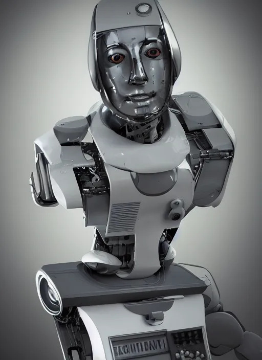 Prompt: portrait of a futuristic bone ceramic smirking humanoid robot with a handsome face wearing a plastic crt monitor screen face and muscular body reclining, macho, piroca, dotado, guapo, matte surface, trending on cgsociety