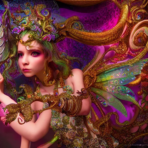 Prompt: portrait of fairy princess snake chimera, beautiful, attractive, glowing, ornate and intricate, jaw dropping, dynamic lighting, colorful, fairy tale, intricate and detailed, 4 k octane render