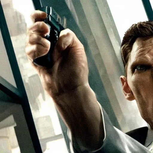 Image similar to Live Action Still of Jerma985 in Men in Black, real life, hyperrealistic, ultra realistic, realistic, highly detailed, epic, HD quality, 8k resolution, body and headshot, film still