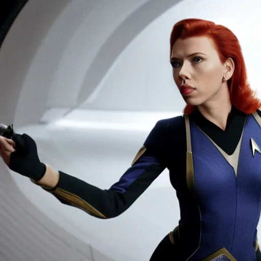 Image similar to still of scarlet johansson from star trek