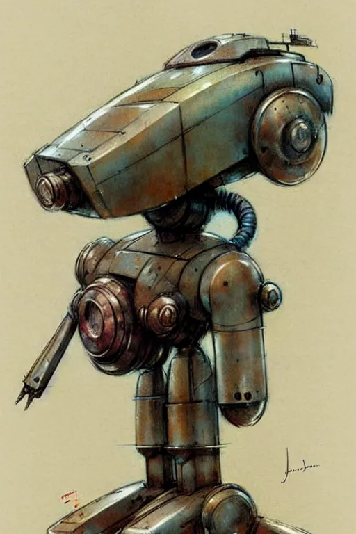 Image similar to (((((1950s ironclad robot . muted colors.))))) by Jean-Baptiste Monge !!!!!!!!!!!!!!!!!!!!!!!!!!!