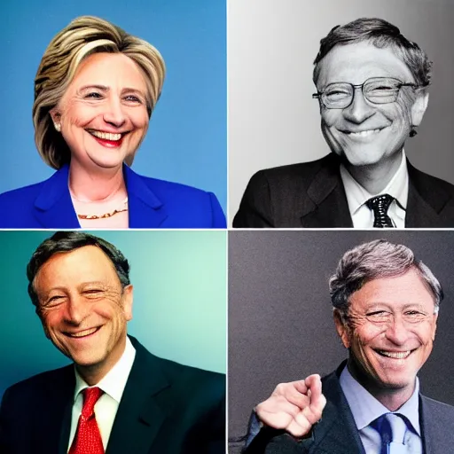 Image similar to hillary clinton, bill gates, george w bush, mario draghi as human lizards, portrait photography by annie leibovitz