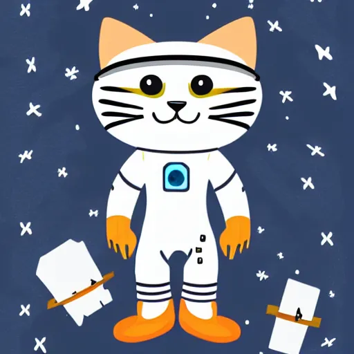 Image similar to illustration of a cat astronaut
