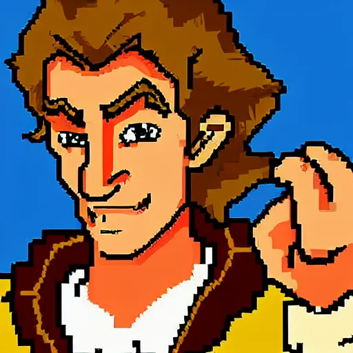 Image similar to pixel art Guybrush Threepwood from Monkey Island, retro, 90\'s game