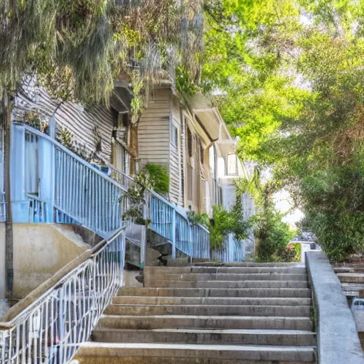 Prompt: staircase street in Silver Lake, LA