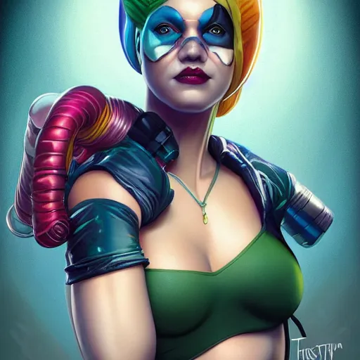 Prompt: lofi biopunk portrait harley quinn as shehulk, pixar style, by tristan eaton stanley artgerm and tom bagshaw.