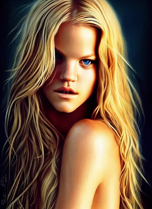 Prompt: portrait photo of a gorgeous young erin heatherton with intricate detailed dragon eyes in the style of stefan kostic realistic sharp