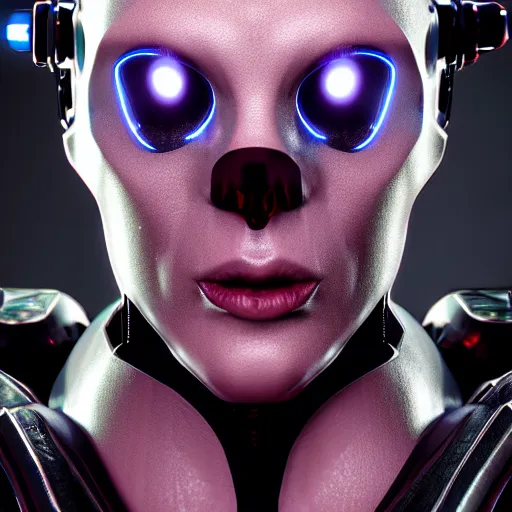 Image similar to evil cyberpunk dark lord, highly detailed, photorealistic portrait, bright studio setting, studio lighting, crisp quality and light reflections, unreal engine 5 quality render