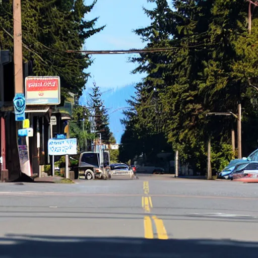 Image similar to bigfoot walking down the street in downtown Bremerton Washington