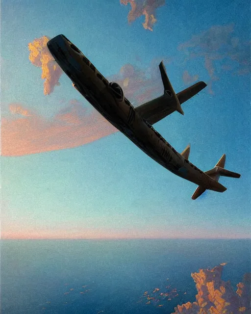 Prompt: a highly detailed epic cinematic concept art CG render digital painting artwork: Horizon Air Q400 Airplane flying over the lake into sunset, golden hour. By Greg Rutkowski, in the style of Francis Bacon and Syd Mead and Norman Rockwell and Beksinski, open ceiling, highly detailed, painted by Francis Bacon and Edward Hopper, painted by James Gilleard, surrealism, airbrush, Ilya Kuvshinov, WLOP, Stanley Artgerm, very coherent, triadic color scheme, art by Takato Yamamoto and James Jean