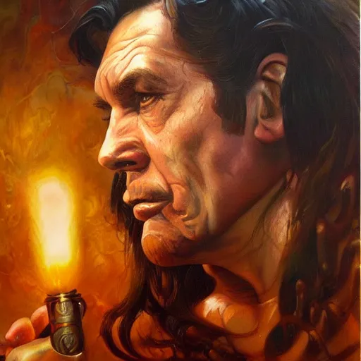 Image similar to detailed portrait of kirby intricate, hyper detailed, realistic, oil painting, by julie bell, frank frazetta, cinematic lighting