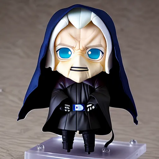 Image similar to nendoroid hooded darth sidious emperor palpatine from star wars, detailed, custom