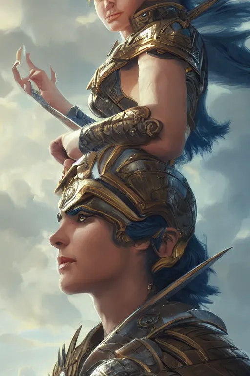 Image similar to amazon valkyrie athena, d & d, fantasy, portrait, highly detailed, headshot, digital painting, trending on artstation, concept art, sharp focus, illustration, art by artgerm and greg rutkowski and magali villeneuve