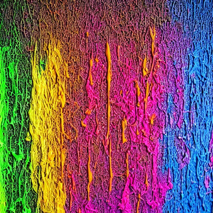 Image similar to melted crayons on a white background, negative space, ray tracing, psychedelic, intricate, dripping, very complex, textured, photography