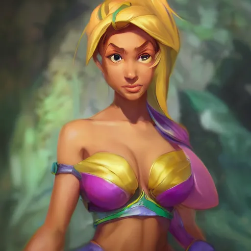 Image similar to a portrait of shantae, made by stanley artgerm lau, wlop, rossdraws, artstation, cgsociety, concept art, cgsociety, octane render, trending on artstation, artstationhd, artstationhq, unreal engine, 4 k, 8 k,