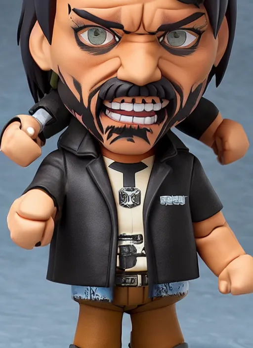 Image similar to danny trejo, an nendoroid of danny trejo figurine, realistic face, detailed product photo