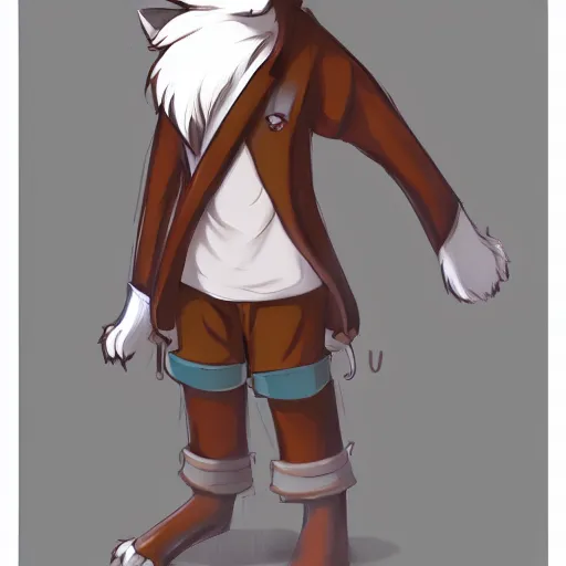 Image similar to an anthropomorphic fox, fursona!!! by kawacy, trending on artstation, full body