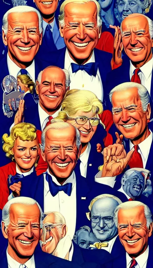 Image similar to joe biden triumphant re - election. portrait by clyde caldwell and jean giraud and anton otto fischer and john philip falter and will eisner and gil elvgren