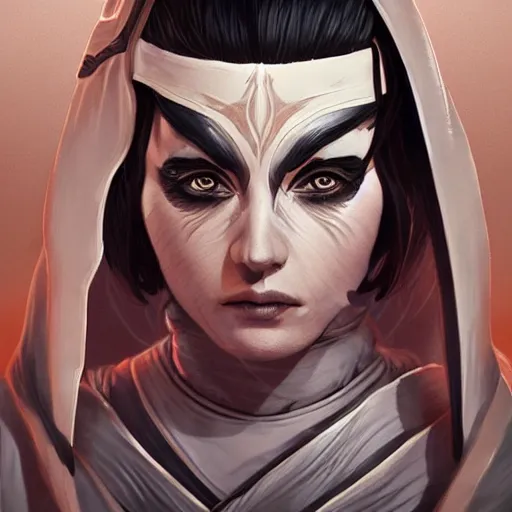 Image similar to germanic female, jedi master, wearing the traditional jedi robe, beautiful and uniquely odd looking, detailed symmetrical close up portrait, intricate complexity, in the style of artgerm and ilya kuvshinov, magic the gathering, star wars art