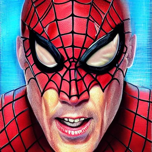 Prompt: nicholas cage as spiderman. hyperdetailed photorealism