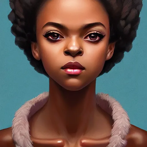 Image similar to a portrait of a beautiful ashleigh murray, diamonds, eyes, orchids, art by ilya kuvshinov and wlop and and josan gonzalez, shikanosuke yagaki, mitsumayo, reivaille, digital art, highly detailed, intricate, sharp focus, trending on artstation hq, deviantart, pinterest, unreal engine 5, 4 k uhd image