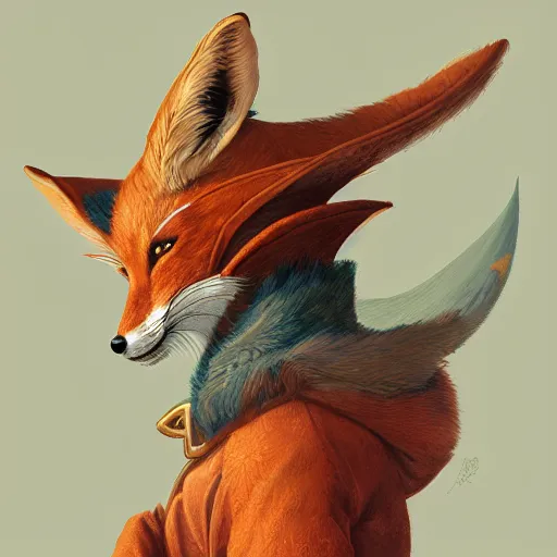 Prompt: a detailed portrait of a fox wizard with a magical hat, by victo ngai and justin gerard, digital art, realistic painting, very detailed, fantasy, dnd, character design, trending on artstation