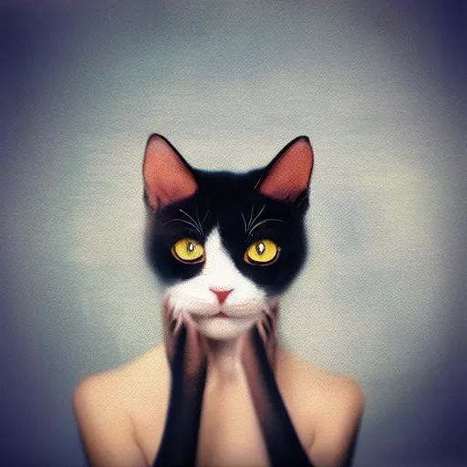 Prompt: beautiful cat by anka zhuravleva