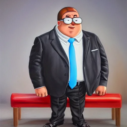 Image similar to Peter Griffin, hyperrealistic photo, realism, portrait, studio lighting