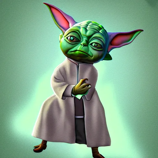 Image similar to Baby Yoda Rick in Rick and morty digital art 4k detailed super realistic