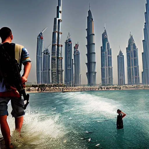 Image similar to gta : dubai, by jacub rozalski